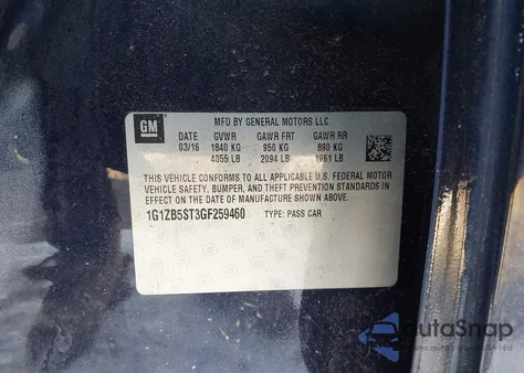 2016 Chevrolet Malibu Ls from USA, damaged, VIN 1G1ZB5ST3GF259460